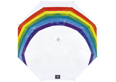 001【キッズ】 雨傘 ビニール傘虹柄 レインボー柄 50cm ジャンプ傘