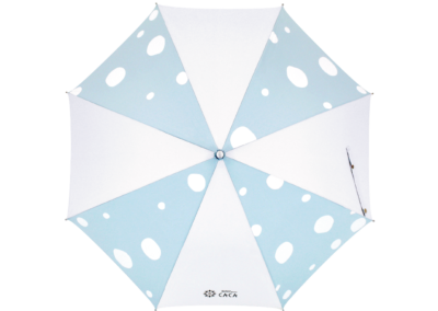 006【キッズ】 日傘 キッズ 晴雨兼用傘水玉柄 55cm ジャンプ傘（サックス）