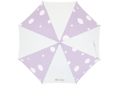 005【キッズ】 日傘 キッズ 晴雨兼用傘水玉柄 55cm ジャンプ傘（パープル）