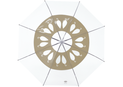 003【ウーマン】ビニール傘 天井におしゃれなロゴ印刷（ベージュ）