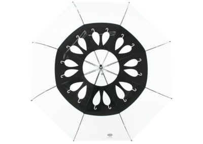 002【ウーマン】ビニール傘 天井におしゃれなロゴ印刷（黒）